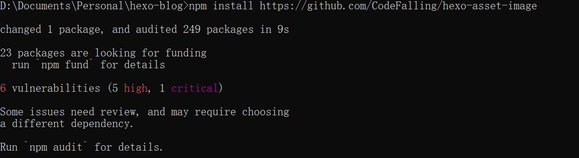 安装hexo-asset-image遇到的问题